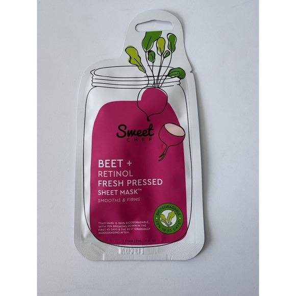 NEW Sweet Chef Beet + Retinol Fresh Pressed Sheet Mask Smooths & Firms | 1 Mask - Picture 1 of 2